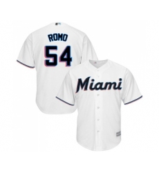 Men's Miami Marlins #54 Sergio Romo Replica White Home Cool Base Baseball Jersey