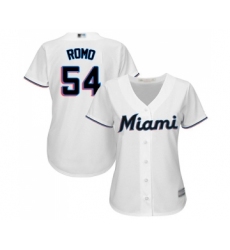 Women's Miami Marlins #54 Sergio Romo Replica White Home Cool Base Baseball Jersey
