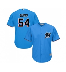 Youth Miami Marlins #54 Sergio Romo Replica Blue Alternate 1 Cool Base Baseball Jersey