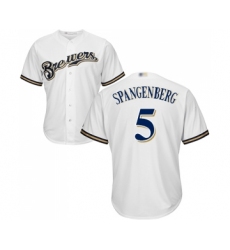 Youth Milwaukee Brewers #5 Cory Spangenberg Replica White Alternate Cool Base Baseball Jersey