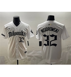 Men's Milwaukee Brewers #32 Jacob Misiorowski White 'Gothic 414 Shadows Edition' Vapor Premier Limited Stitched Jersey