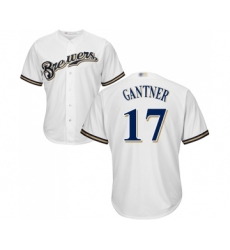 Men's Milwaukee Brewers #17 Jim Gantner Replica White Alternate Cool Base Baseball Jersey