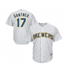 Men's Milwaukee Brewers #17 Jim Gantner Replica White Home Cool Base Baseball Jersey
