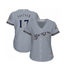 Women's Milwaukee Brewers #17 Jim Gantner Replica Grey Road Cool Base Baseball Jersey