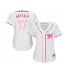 Women's Milwaukee Brewers #17 Jim Gantner Replica White Fashion Cool Base Baseball Jersey