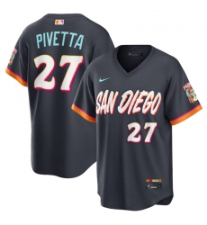 Men's San Diego Padres #27 Nick Pivetta Obsidian 2026 City Connect Stadium Limited Stitched Baseball Jersey