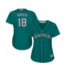 Women's Seattle Mariners #18 Yusei Kikuchi Replica Teal Green Alternate Cool Base Baseball Jersey