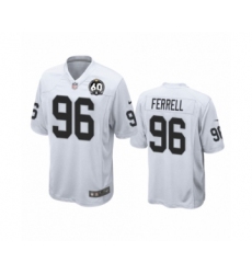 Men's Oakland Raiders #96 Clelin Ferrell Game 60th Anniversary White Football Jersey