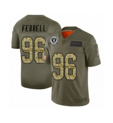 Men's Oakland Raiders #96 Clelin Ferrell Olive Camo 2019 Salute to Service Limited Football Jersey