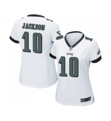 Women's Philadelphia Eagles #10 DeSean Jackson Game White Football Jersey