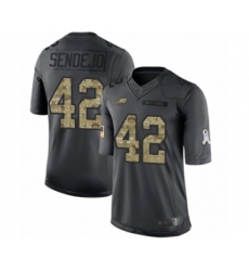 Men's Philadelphia Eagles #42 Andrew Sendejo Limited Black 2016 Salute to Service Football Jersey