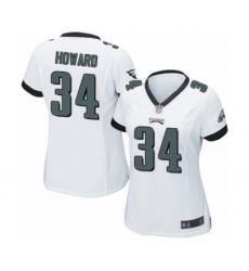 Women's Philadelphia Eagles #34 Andrew Sendejo Game White Football Jersey