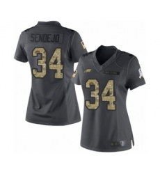 Women's Philadelphia Eagles #34 Andrew Sendejo Limited Black 2016 Salute to Service Football Jersey