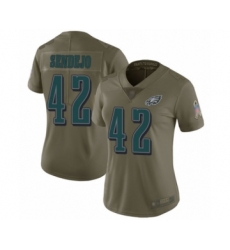 Women's Philadelphia Eagles #42 Andrew Sendejo Limited Olive 2017 Salute to Service Football Jersey