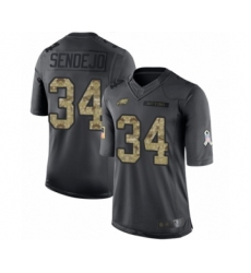 Youth Philadelphia Eagles #34 Andrew Sendejo Limited Black 2016 Salute to Service Football Jersey
