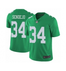 Youth Philadelphia Eagles #34 Andrew Sendejo Limited Green Rush Vapor Untouchable Football Jersey