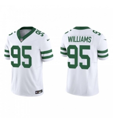 Men's Nike New York Jets #95 Quinnen Williams White 2023 F.U.S.E. Vapor Limited Throwback Stitched Football Jersey
