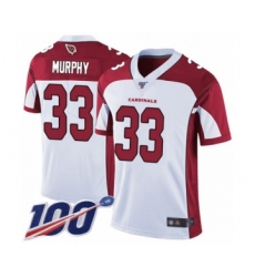Men's Arizona Cardinals #33 Byron Murphy White Vapor Untouchable Limited Player 100th Season Football Jersey