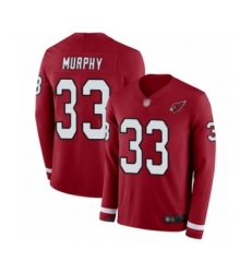 Youth Arizona Cardinals #33 Byron Murphy Limited Red Therma Long Sleeve Football Jersey