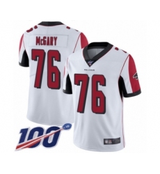 Men's Atlanta Falcons #76 Kaleb McGary White Vapor Untouchable Limited Player 100th Season Football Jersey