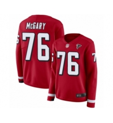 Women's Atlanta Falcons #76 Kaleb McGary Limited Red Therma Long Sleeve Football Jersey