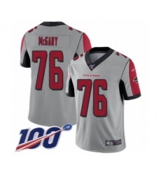 Youth Atlanta Falcons #76 Kaleb McGary Limited Silver Inverted Legend 100th Season Football Jersey