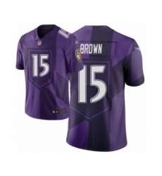 Women's Baltimore Ravens #15 Marquise Brown Limited Purple City Edition Football Jersey