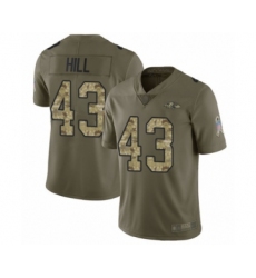 Youth Baltimore Ravens #43 Justice Hill Limited Olive Camo Salute to Service Football Jersey
