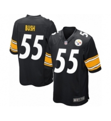 Men's Pittsburgh Steelers #55 Devin Bush Game Black Team Color Football Jersey