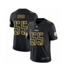 Men's Pittsburgh Steelers #55 Devin Bush Limited Black Rush Impact Football Jersey