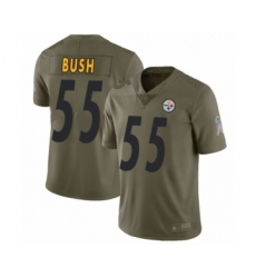 Youth Pittsburgh Steelers #55 Devin Bush Limited Olive 2017 Salute to Service Football Jersey
