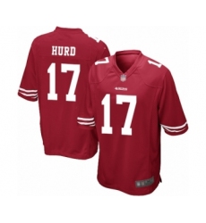 Men's San Francisco 49ers #17 Jalen Hurd Game Red Team Color Football Jersey