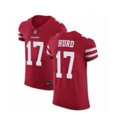 Men's San Francisco 49ers #17 Jalen Hurd Red Team Color Vapor Untouchable Elite Player Football Jersey