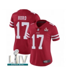 Women's San Francisco 49ers #17 Jalen Hurd Red Team Color Vapor Untouchable Limited Player Super Bowl LIV Bound Football Jersey