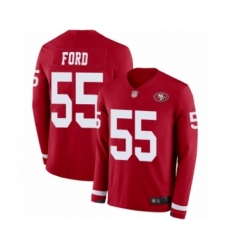 Men's San Francisco 49ers #55 Dee Ford Limited Red Therma Long Sleeve Football Jersey