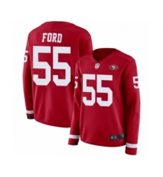 Women's San Francisco 49ers #55 Dee Ford Limited Red Therma Long Sleeve Football Jersey