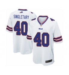 Men's Buffalo Bills #40 Devin Singletary Game White Football Jersey
