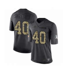 Men's Buffalo Bills #40 Devin Singletary Limited Black 2016 Salute to Service Football Jersey