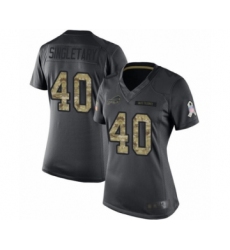 Women's Buffalo Bills #40 Devin Singletary Limited Black 2016 Salute to Service Football Jersey