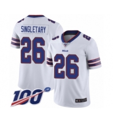 Youth Buffalo Bills #26 Devin Singletary White Vapor Untouchable Limited Player 100th Season Football Jersey