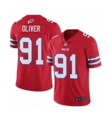 Men's Buffalo Bills #91 Ed Oliver Limited Red Rush Vapor Untouchable Football Jersey