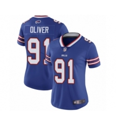 Women's Buffalo Bills #91 Ed Oliver Royal Blue Team Color Vapor Untouchable Elite Player Football Jersey