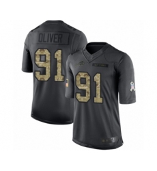 Youth Buffalo Bills #91 Ed Oliver Limited Black 2016 Salute to Service Football Jersey