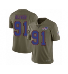 Youth Buffalo Bills #91 Ed Oliver Limited Olive Camo 2017 Salute to Service Football Jersey