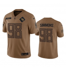 Men's Tennessee Titans #98 Jeffery Simmons 2023 Brown Salute To Service Football Stitched Jersey