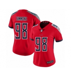 Women's Tennessee Titans #98 Jeffery Simmons Limited Red Inverted Legend Football Jersey