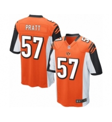 Men's Cincinnati Bengals #57 Germaine Pratt Game Orange Alternate Football Jersey