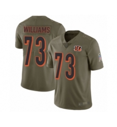 Youth Cincinnati Bengals #73 Jonah Williams Limited Olive 2017 Salute to Service Football Jersey