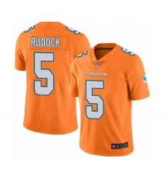 Men's Miami Dolphins #5 Jake Rudock Limited Orange Rush Vapor Untouchable Football Jersey