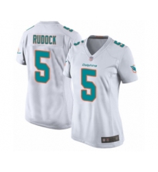 Women's Miami Dolphins #5 Jake Rudock Game White Football Jersey